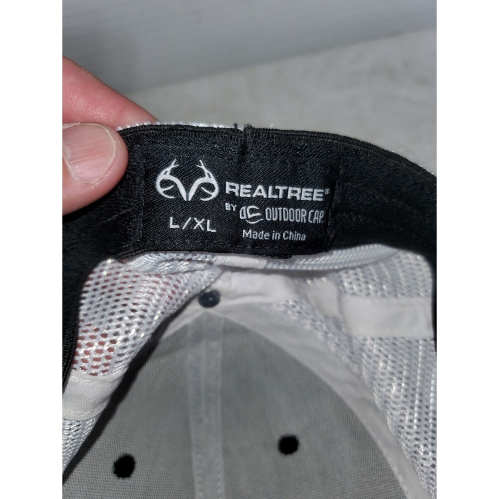 REALTREE ANTLER Trucker Hat Original Pattern L/XL Black/grey Woodland Camo - Picture 8 of 8